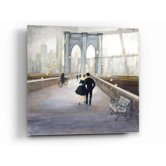 Epic Art 'Bridge to NY V2' by Julia Purinton, Acrylic Glass Wall Art, 12"x12"