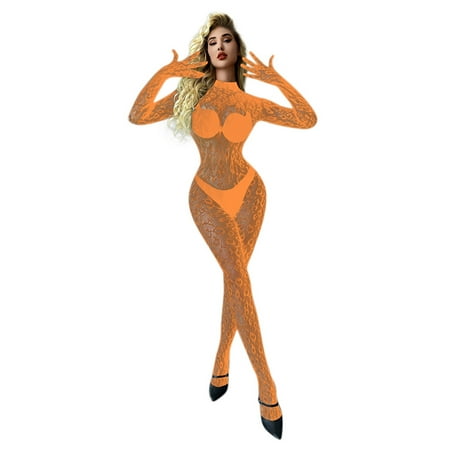 Midwennn Women s Solid Color Sexy See Through Mesh Long Sleeve Mesh Stockings Sheer Lingerie Robe for Women