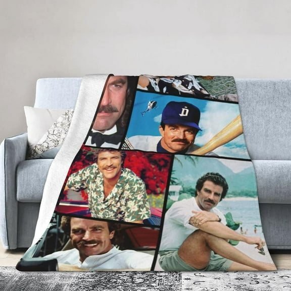 Super Soft Flannel Throw Tom Selleck Blanket Soft Cozy Fleece Merchandise for Sofa Bed 80"X60"
