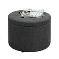 thumbnail image 2 of Convenience Concepts Designs4Comfort Pouf Rond pour Chaussures en Tissu Gris, 2 of 6