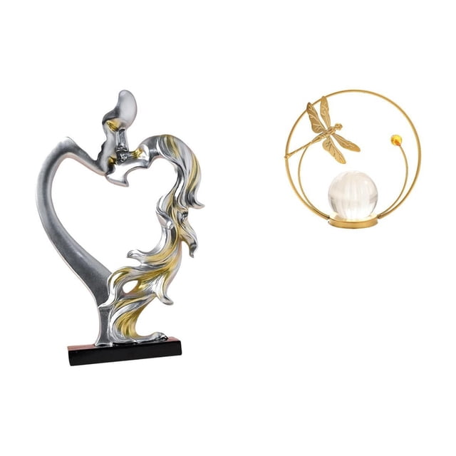 Estatua de pareja,Figura de pareja besándose,regalo de boda moderno,Estatua de pareja besándose en el aniversario de San Valentín,Estatua de bola de cristal,Estatuas de bolas de cristal para