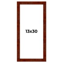 13x30 Walnut Brown Veneer Real Wood Picture Frame Width 1.75 inches | Interior Frame Depth 0.5