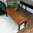 thumbnail image 4 of Allora Banc Rembourré en Cuir Véritable Cousu de Style Mi-Siècle Moderne, Couleur Beige, 4 of 6