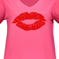thumbnail image 3 of Inktastic Red Lips Women's Plus Size V-Neck T-Shirt, 3 of 4
