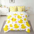 thumbnail image 2 of jejeloiu Cute Farm Duck 7 Pieces Bedding Comforter Set,Country Flower Floral Full Bedding Set,Pink Yellow Fitted Sheet Flat Sheet For Boys Teens,Ultra Soft Home Decor Reversible, 2 of 8