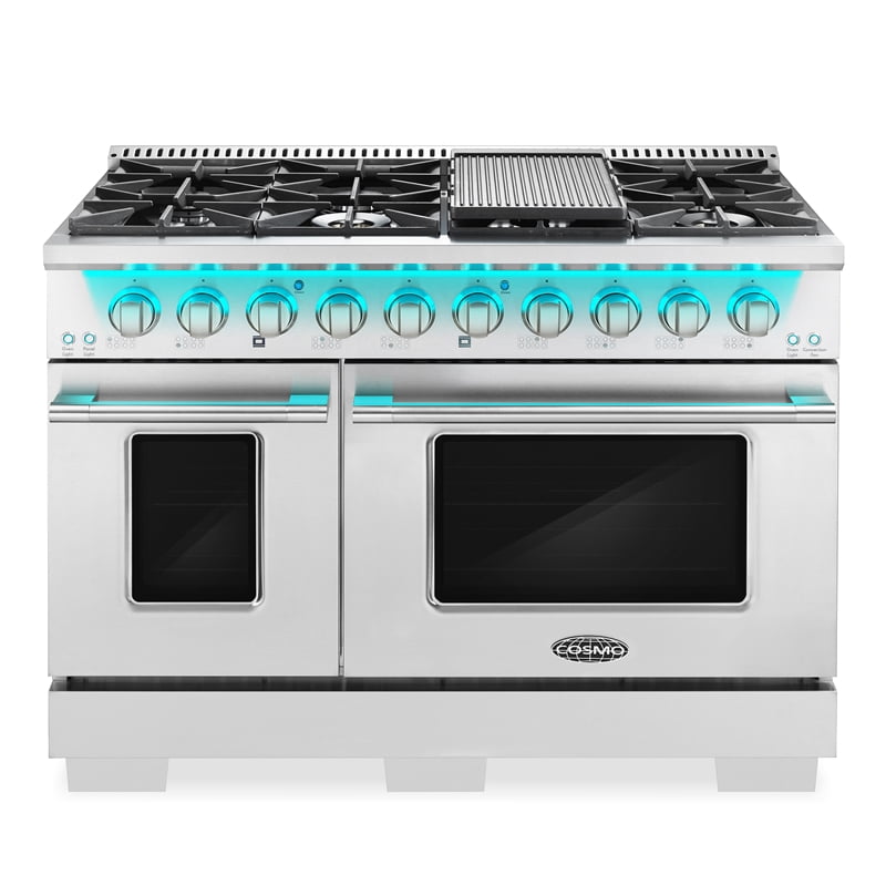 48 in. Vista Collection 5.5 cu. ft. Double Oven Gas Range in Stainless Steel