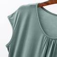 thumbnail image 4 of Women's Sleeveless Loose Fit Flowy Tunic Tops Dressy Casual Tops for Lady Vintage Fashion 2024 V Neck Summer Clothes for Teen Girls Elegant Going out Blouse Solid Color Tank Tops Green T Shirts XXXL, 4 of 7
