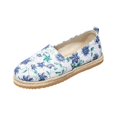 thumbnail image 2 of Willtoo Women Floral Print Slip On Espadrille Flats Round Toe Breathable Canvas Casual Shoes Woven Sole Lightweight Walking Flat Shoes, 2 of 6