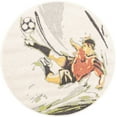 thumbnail image 4 of Unique Loom Whimsy Kids Collection Area Rug - Soccer Player (3' 3" Round Gray/Black) Perfect For Kids Bed Room/Nursery Room/Living Room/Class Room/Play Room, 4 of 5