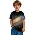 thumbnail image 5 of Kids Space Galaxies T Shirts Short Sleeve 3D Graphic Tees Shirts Funny Crew Neck T-Shirts Neon Novelty Clothes Black， 5 Years, 5 of 7