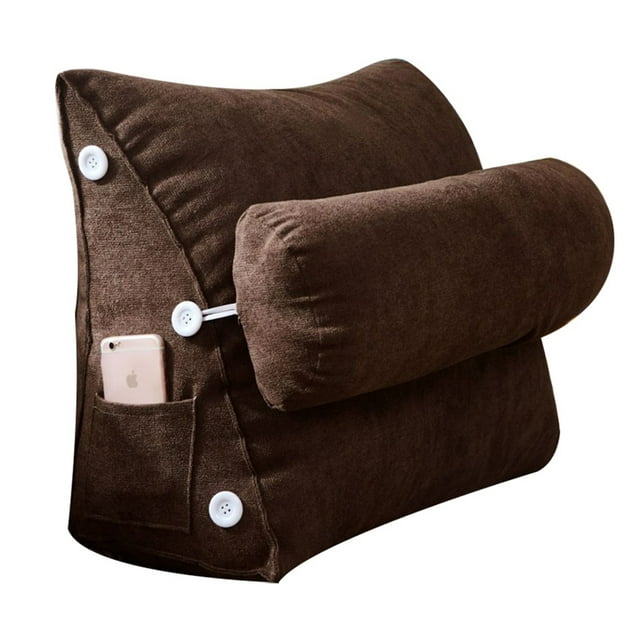 Oreiller de Lecture pour Adulte Coussin de Lecture Oreiller de Lecture Triangle Lit de Lecture Canapé Tête Coréen Convivial Relaxant Lecture (Couleur Café Foncé