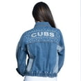 thumbnail image 2 of Women's G-III Sports by Carl Banks Chicago Cubs Victory Oversized Button-Up Denim Jacket, 2 of 2