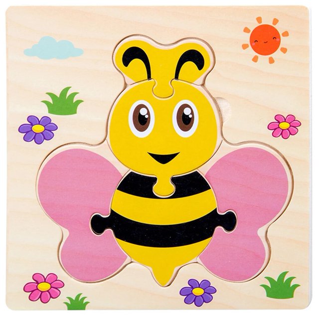 Rompecabezas 3d de madera para bebé, rompecabezas de formas Tangram, aprendizaje de dibujos animados, inteligencia Animal, juguetes educativos para niños