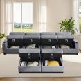 thumbnail image 3 of JUSTLET Modular Couches and Sofas Sectional with Storage, U Shaped Chenille Sectional Couch with Cup Holders and Reversible Chaises, 6 Seat Sectional Sofa for Living Room, Gray, 3 of 9