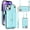 Blue, variant on For iPhone 17 Pro Max RFID Blocking Protective Purse Wallet Case Magnetic Organ Style Flip Cover Multi-Card Slots Pocket With Detachable Shoulder Strap And Wrist Strap,Red,For iPhone 17 Pro Max