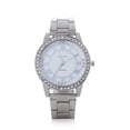 thumbnail image 2 of HEVIRGO Hommes Strass Chiffres Romains Alliage Bande Ronde Montre à Quartz Analogique, Argent, 2 of 9