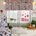 thumbnail image 5 of Red Brick Wall Curtain Valances for Windows, Kitchen Valance Window Treatments Panel 2 Pack, Vintage Farmhouse Stone Rocks Geometric Print Rod Pocket Short Curtains for Bathroom Bedroom 42 x 18 Inch, 5 of 8