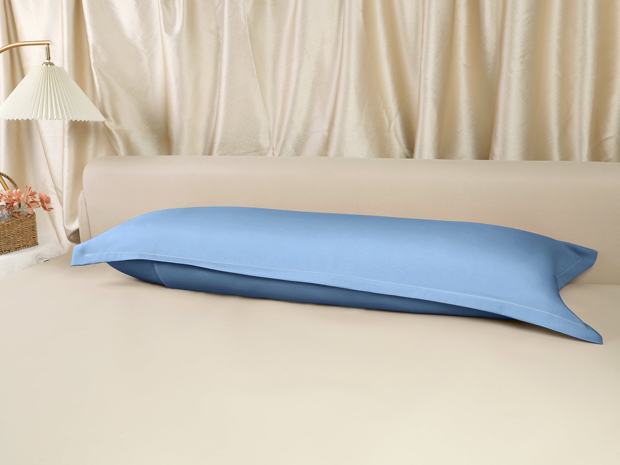 Unique Bargains 1 Pcs Pillow Cases Breathable Cooling Pillow Covers Blue 20"x48"