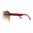 thumbnail image 3 of Oversize Flat Top Panel Mono Block Shield Lens Sunglasses All Brown, 3 of 4