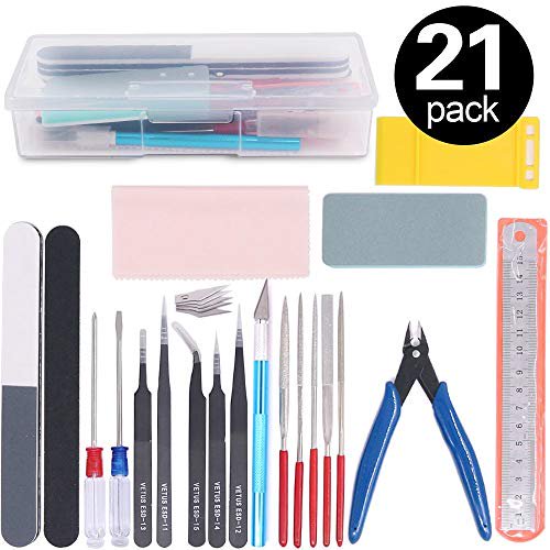 Rustark 21Pcs Modeler Basic Tools Craft Set Hobby Building Tools Kit