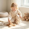 thumbnail image 6 of mgoYE Toddler Baby Girl Fall Clothes Waffle Long Sleeve Shirt Tops and Bell Bottoms Pants 2 Piece Outfits for Girls, 6 of 6