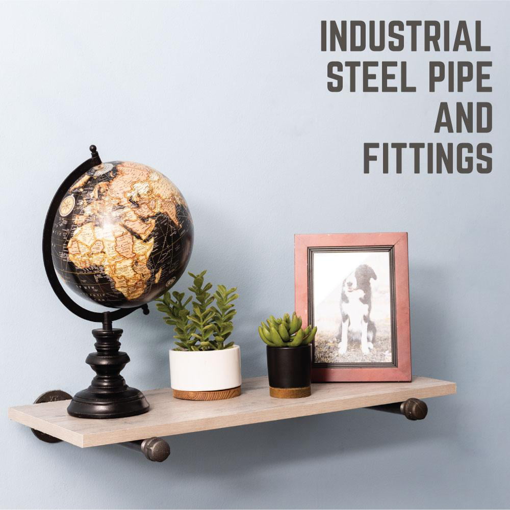 Rustic Fixer Upper Farmhouse Decor Shelf, Flat Steel Bracket Industria –  RustikDecorShop