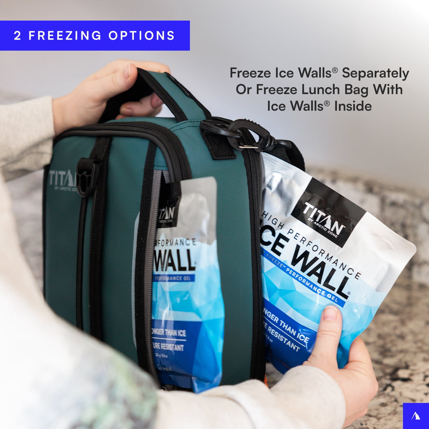 Titan by Arctic Zone Fridge Cold Insulated Expandable Lunch Bag with Reusable Ice Walls - Jungle Hunt