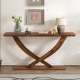 thumbnail image 2 of EUROCO 57" Longer Console Table, Rustic Entryway Table with Solid Wood Cross-Leg,Narrow Wood Sofa Table Foyer Table for Entrance, Living Room,Brown, 2 of 7