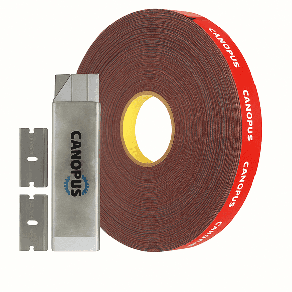 3M 5952 VHB Double Sided Tape, (0.25 inch x 15 ft) with Box Cutter (1 Piece) and Razor Replacement (2 Pieces)