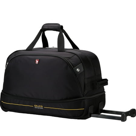 OIWAS Small Rolling Duffle Bag with Wheels 22" Carry-on Luggage Tote Suitcase, Black