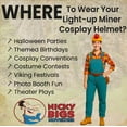 thumbnail image 4 of Nicky Bigs Novelties Yellow Miner Helmet with LED Light – Adjustable Adult Fake Construction Hat – Funny Cosplay Party Costume Accessory, 4 of 7