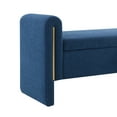 thumbnail image 6 of Modern Teddy Bed End Bench with Arms & Storage, Navy Blue, Upholstered Large Foot Rest Stool, Comfy Window Vanity Bench for Living Room, Bedroom, Dorm, Coffee Table, 6 of 7
