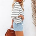 thumbnail image 3 of LLYwey Oversized Striped Tshirt Women 2025 Fashion Color Block Crew Neck Short Sleeve Casual Summer Tops Lightweight Loose Blouses Tees Shirts, Style-28, Gray, L, 3 of 6