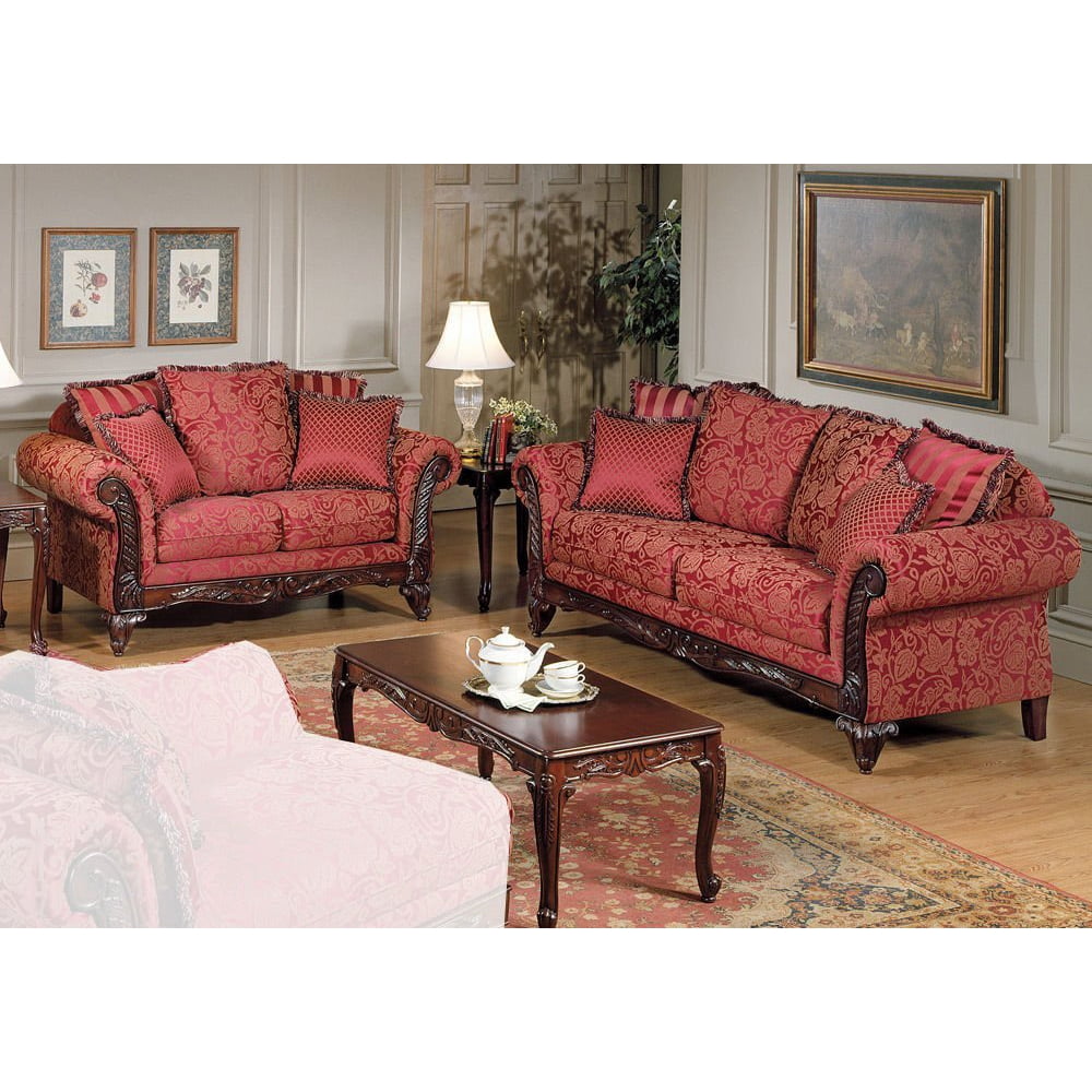 Simple  Relax Fairfax Elegant Sofa  Loveseat Set Wood Decor   Simple  Relax Fairfax Elegant Sofa  Loveseat Set Wood Decor
