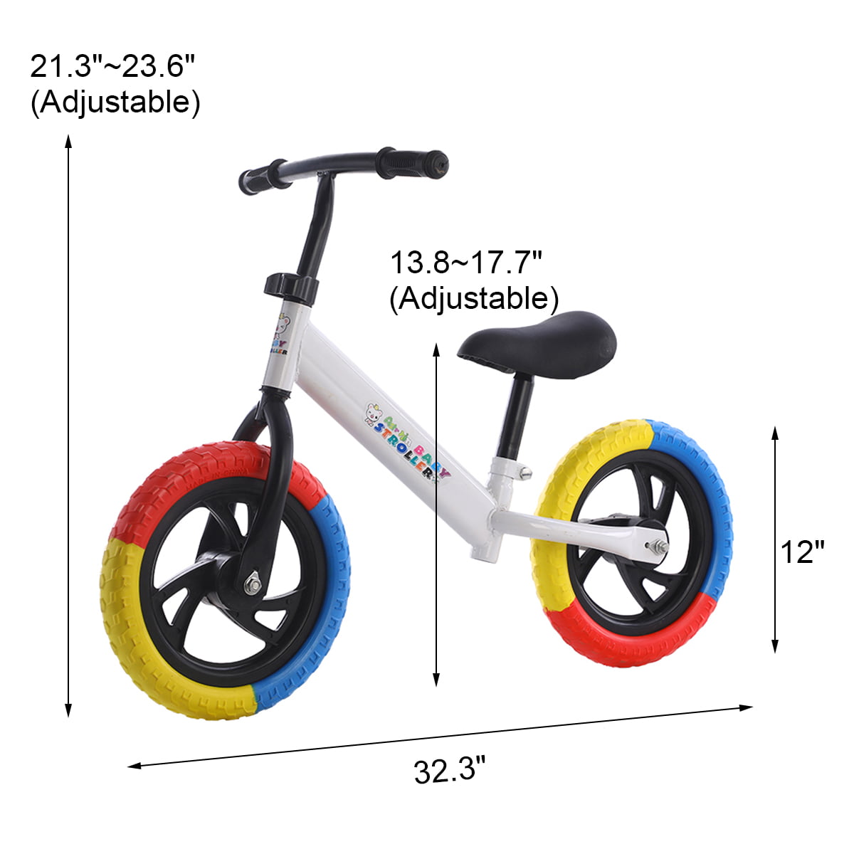 Details about   2 Wheels No Pedal Toddler Balance Bike Kids Training Walker bmx Bike Adjustable 