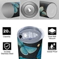 thumbnail image 4 of Butterfly 20 Oz Stainless Steel Skinny Tumbler – Vacuum Insulated Slim Travel Cup with Lid & Stainless Steel Straw, 360° Full Wrap Printed Tumbler for Home, Office & Outdoor Use, Spring, 4 of 6