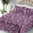 thumbnail image 3 of Ambesonne Ethnic Fitted & Flat Sheet with Sham 3 Pcs Set, Pinkish Peacock Feathers, Twin XL, Magenta and Soft Pink, 3 of 5