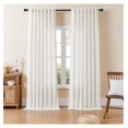 thumbnail image 2 of Semi Sheer Curtains for Living Room, Linen Curtains 96 Inch Length 2 Panels Set for Bedroom ，White Curtains 96 Inches Long Rod Pockets Back Tab (96" L x 100" W), 2 of 7