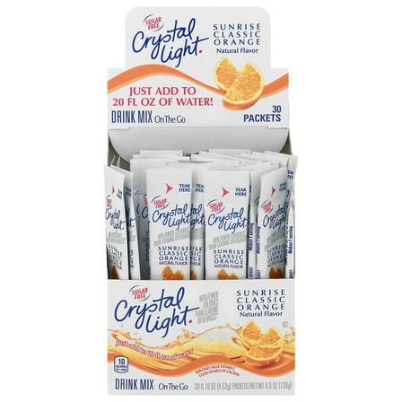 Crystal Light On-the-Go Sugar-Free Sunrise Classic Orange Drink Mix 30 - 0.16 oz Packets