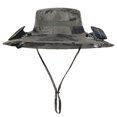 thumbnail image 2 of Wide Brim Solar Fan Hat, Outdoor Fishing Hat with 2 Fans Solar Power, Waterproof Outdoor Hiking Camping Fishing Hat Gift for Man Father, 2 of 9