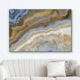 thumbnail image 2 of wall26 Canvas Print Wall Art Gold, Blue, White Crystal Gemstone Landscape Nature Wilderness Digital Art Realism Stylish Chic Decorative Close Up Colorful for Living Room, Bedroom, Office - 16"x2, 2 of 5