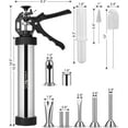 thumbnail image 3 of HK Jerky Gun Kits, Jerky Maker Gun, Meatball Maker, 2.5 LB Stainless Steel Sausage Stuffer Jerky Making Gun with 6 Stainless Nozzles, 2 Cleaning Brushes, 1 Stomper, 3 of 8