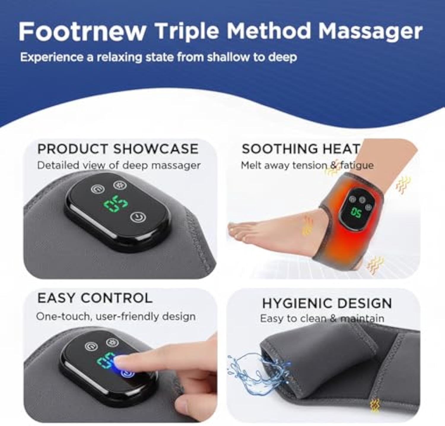 Footrenew Triple Method Massager - Foot Massager, Foot Massager for Neuropathy