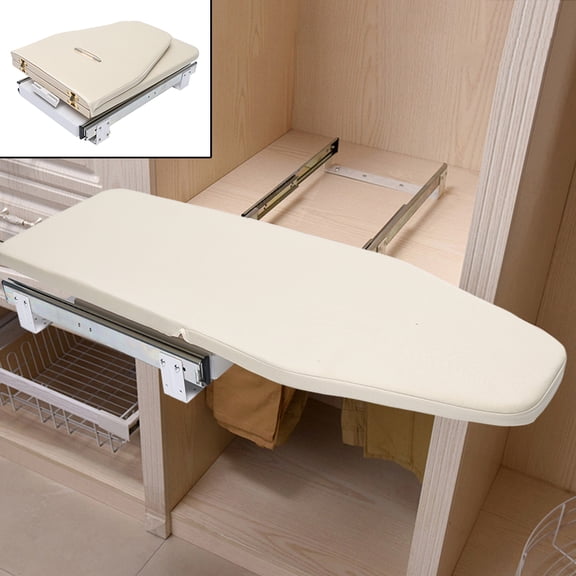 Retractable Ironing Board Closet Pull-Out Stow Away in The Cabinet 180° Rotative