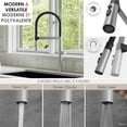 thumbnail image 6 of Stylish 20 ⅞" Ht Single Handle Brushed Stainless Steel with Black Spout Hose Pull Out Three Modes Kitchen Faucet K-140S, 6 of 9