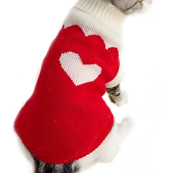 GASTROPOD Pet Clothes, Cat Sweater Winter Warm Puppy Clothes Strawberry Knitwear Turtleneck Dog Sweaters for Cats Puppy