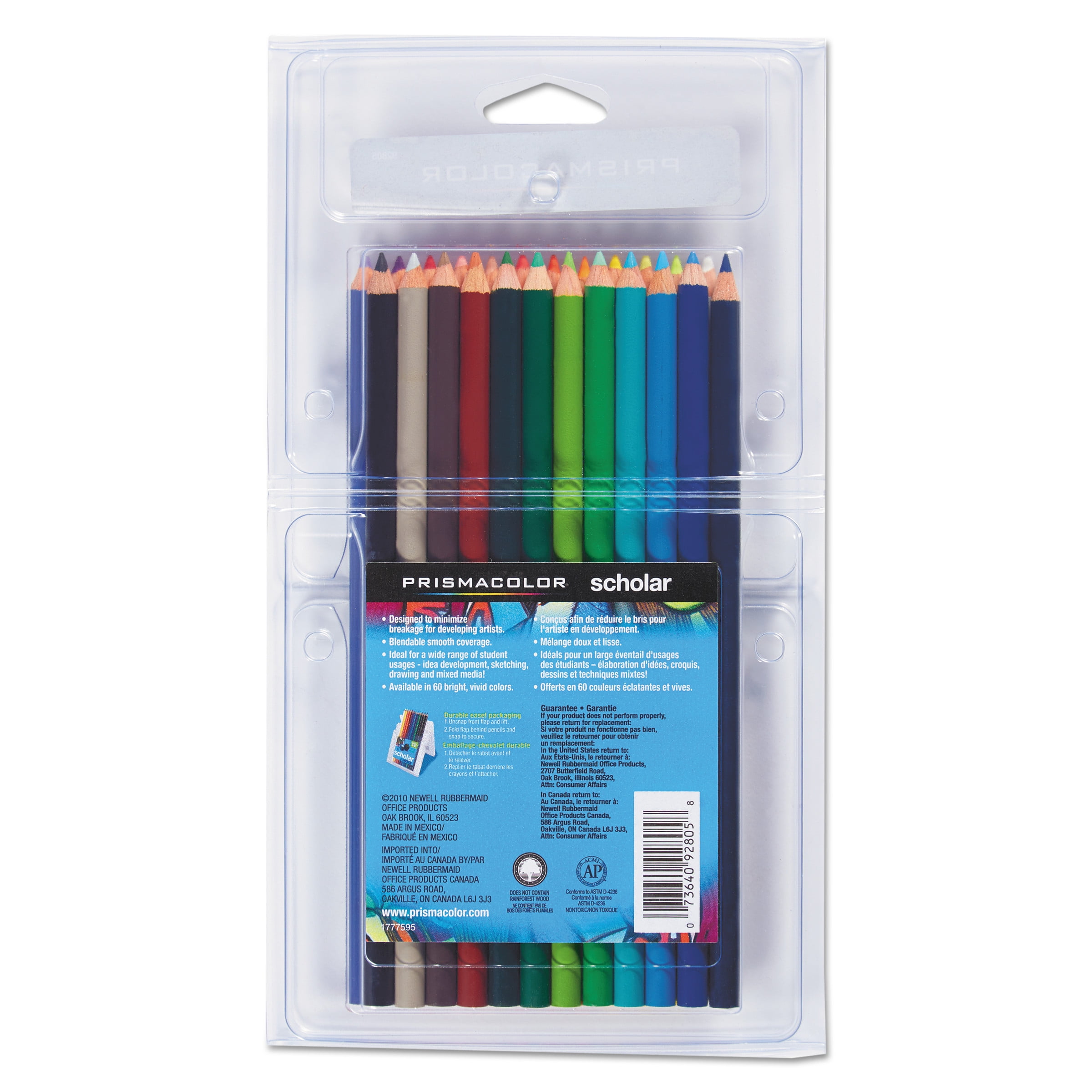 Prismacolor Scholar Colored Pencils 60 Color Chart