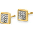 thumbnail image 2 of 10K Yellow Gold Diamond Post Earrings (Width 7) (Length 7) - Jbsp, 2 of 5