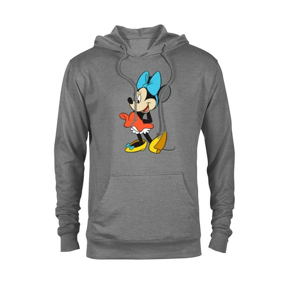 Disney Classic Minnie Mouse with Blue Bow - Pullover Hoodie for Adults - Customized-Athletic Heather