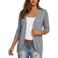 thumbnail image 2 of Umfun Women's Open Front Cardigan 3/4 Sleeve Casual Knit Blazer with Pockets Relaxed Fit Everyday Wear Lightweight Layering Top for Spring Fall Daily Outings, 2 of 8